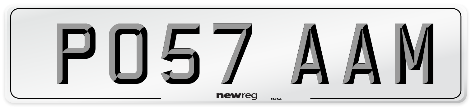 PO57 AAM Number Plate from New Reg